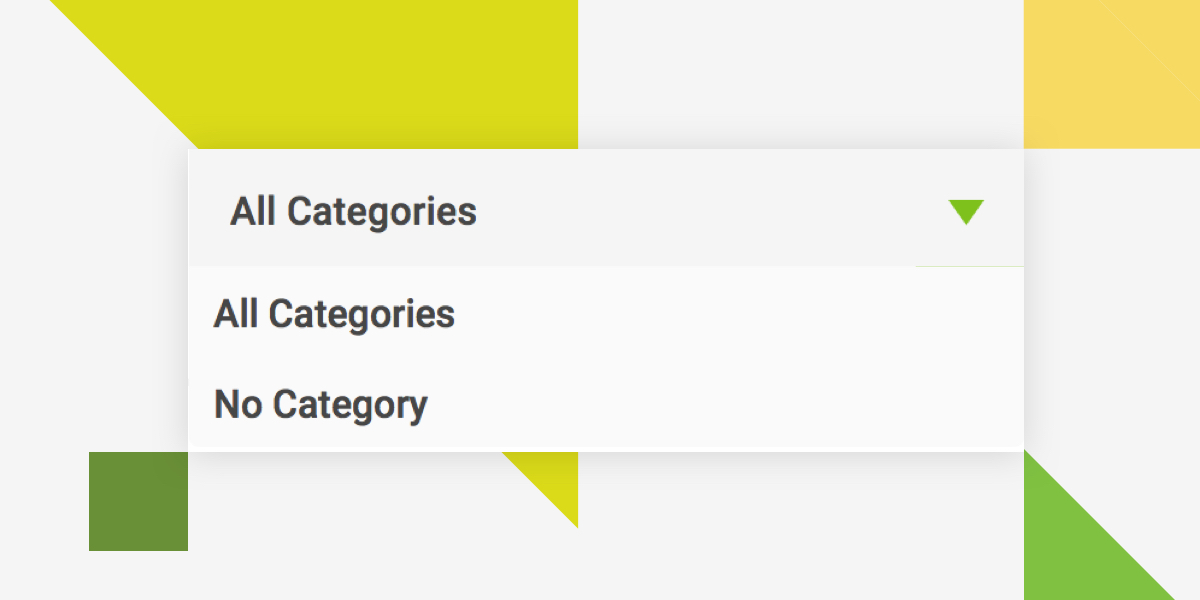 Dropdown of categories used for filtering the calendar.